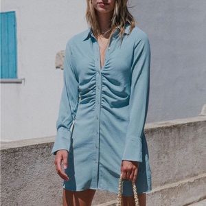 NWOT•Amuse Society•Light Teal Long Sleeve Dress (m)